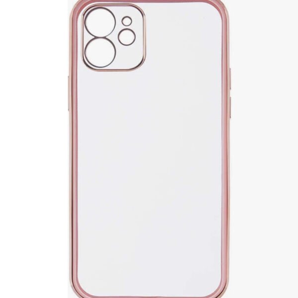 iPhone 11 Uyumlu Gold Kenar Şeffaf Mat Silikon Kılıf