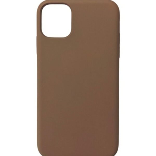 iPhone 11 Uyumlu Lansman Kahve İçi Kadife Silikon Kılıf
