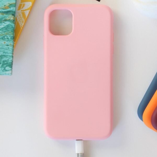 iPhone 11 Uyumlu Lansman Pembe İçi Kadife Silikon Kılıf