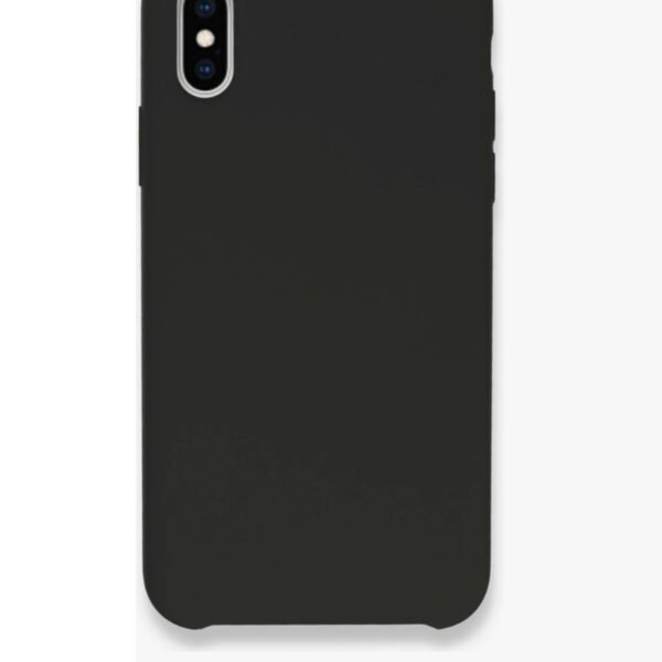 iPhone Xs Max Uyumlu Beyaz Çerçeveli Siyah Silikon Düz