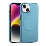 iPhone 14 Uyumlu MagSafe Özellikli Açık Mavi Deri Kılıf