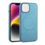 iPhone 14 Pro Max Uyumlu MagSafe Özellikli Açık Mavi Deri Kılıf