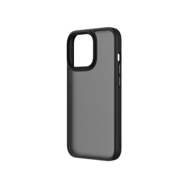iPhone 15 Plus Uyumlu Darbe Emici Siyah Kenar Buzlu Kılıf