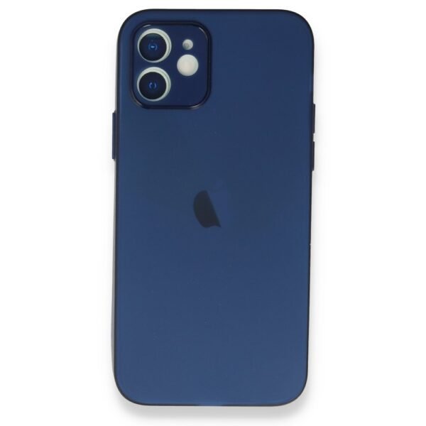 iPhone 11 Uyumlu Mat Şeffaf Lacivert Silikon Kılıf
