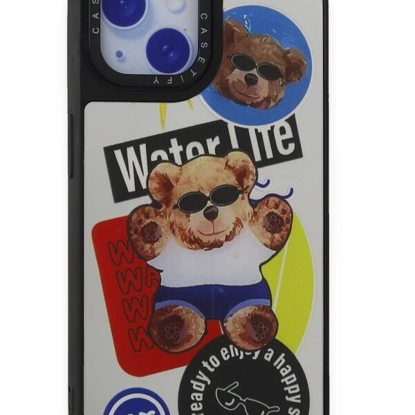 iPhone 11 Uyumlu Mirror Tedy Desenli Silikon Kılıf