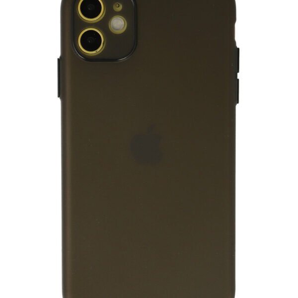 iPhone 11 Uyumlu Mat Şeffaf Siyah Silikon kılıf