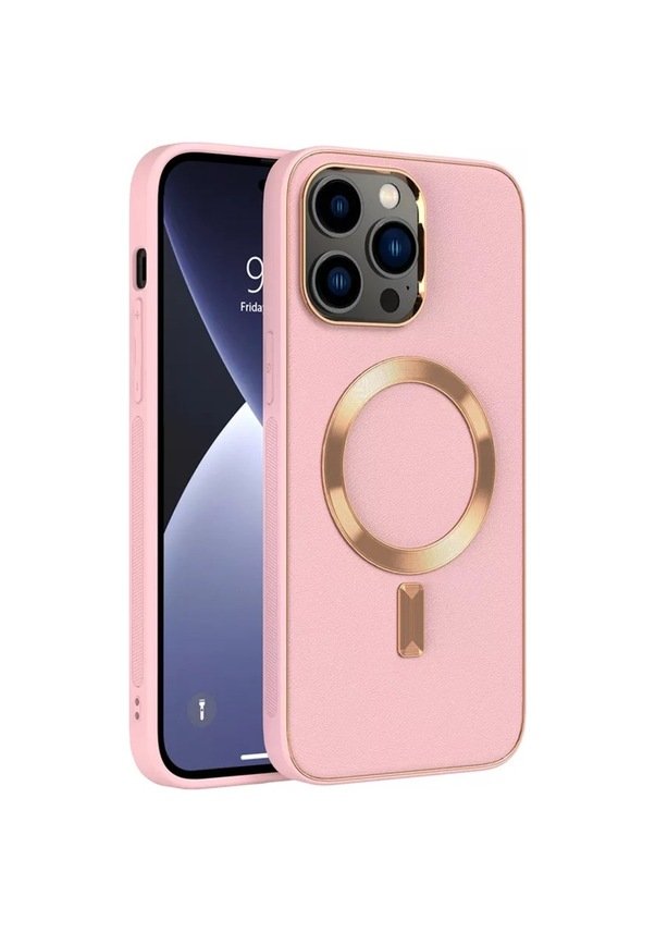 iphone 13 coco magnetic deri kılıf pembe iPhone 13 Pro Max Uyumlu Magnetic Deri Pembe Kılıf - Görsel 1