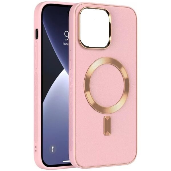 iPhone 13 Pro Uyumlu MagSafe Özellikli Pembe Deri