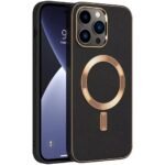 iPhone 13 Pro Max Uyumlu Magnetic Deri Siyah Kılıf