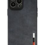 iPhone 13 Pro Max Uyumlu Deri Görünümlü Siyah Kılıf