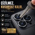 Fixmaster iPhone 17 Pro ve 17 Pro Max Uyumlu Kamera Lens Koruyucu, Gümüş, Orijinal Rengiyle Kusursuz Uyum, Darbe Emici, 9H Temperli Cam, Kolay Kurulum, Anti-Reflection Kaplama, Metal Çerçeve (Kopya) - Görsel 2