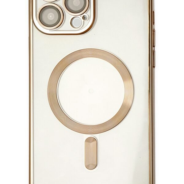 iPhone 13 Pro Uyumlu MagSafe Gold Kenar Silikon Kılıf