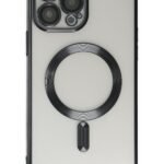 iPhone 13 Pro Uyumlu MagSafe Siyah Kenar Silikon Kılıf