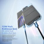 Woyax By Deji Magsafe Powerbank 10000mah Standlı Hızlı Taşınabilir Batarya iPhone 12 13 14 15 16 17 Android - SİYAH - Görsel 2