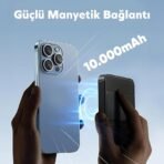 Woyax By Deji Magsafe Powerbank 10000mah Standlı Hızlı Taşınabilir Batarya iPhone 12 13 14 15 16 17 Android - SİYAH - Görsel 3