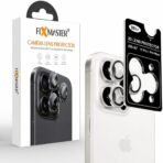 Fixmaster iphone 15 Pro - 15 Pro Max Uyumlu Kamera Lens Koruyucu, Beyaz Titanyum, Orijinal Rengiyle Kusursuz Uyum, Darbe Emici, 9H Temperli Cam, Kolay Kurulum, Anti-Reflection Kaplama, Metal Çerçeve