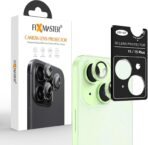 Fixmaster iphone 15-15 Plus Uyumlu Kamera Lens Koruyucu, Yeşil, Orijinal Rengiyle Kusursuz Uyum, Darbe Emici, 9H Temperli Cam, Kolay Kurulum, Anti-Reflection Kaplama, Metal Çerçeve