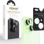 Fixmaster iphone 15-15 Plus Uyumlu Kamera Lens Koruyucu, Yeşil, Orijinal Rengiyle Kusursuz Uyum, Darbe Emici, 9H Temperli Cam, Kolay Kurulum, Anti-Reflection Kaplama, Metal Çerçeve
