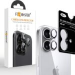 Fixmaster iphone 16-16 Plus Uyumlu Kamera Lens Koruyucu, Gümüş, Orijinal Rengiyle Kusursuz Uyum, Darbe Emici, 9H Temperli Cam, Kolay Kurulum, Anti-Reflection Kaplama, Metal Çerçeve