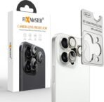 Fixmaster iphone 16 Pro - 16 Pro Max Uyumlu Kamera Lens Koruyucu, Beyaz Titanyum, Orijinal Rengiyle Kusursuz Uyum, Darbe Emici, 9H Temperli Cam, Kolay Kurulum, Anti-Reflection Kaplama, Metal Çerçeve