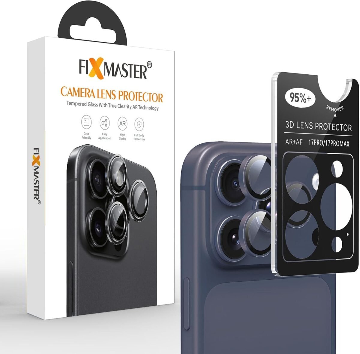 Fixmaster iPhone 17 Pro ve 17 Pro Max Uyumlu Kamera Lens Koruyucu, Abis Mavi, Orijinal Rengiyle Kusursuz Uyum, Darbe Emici, 9H Temperli Cam, Kolay Kurulum, Anti-Reflection Kaplama, Metal Çerçeve - Görsel 3