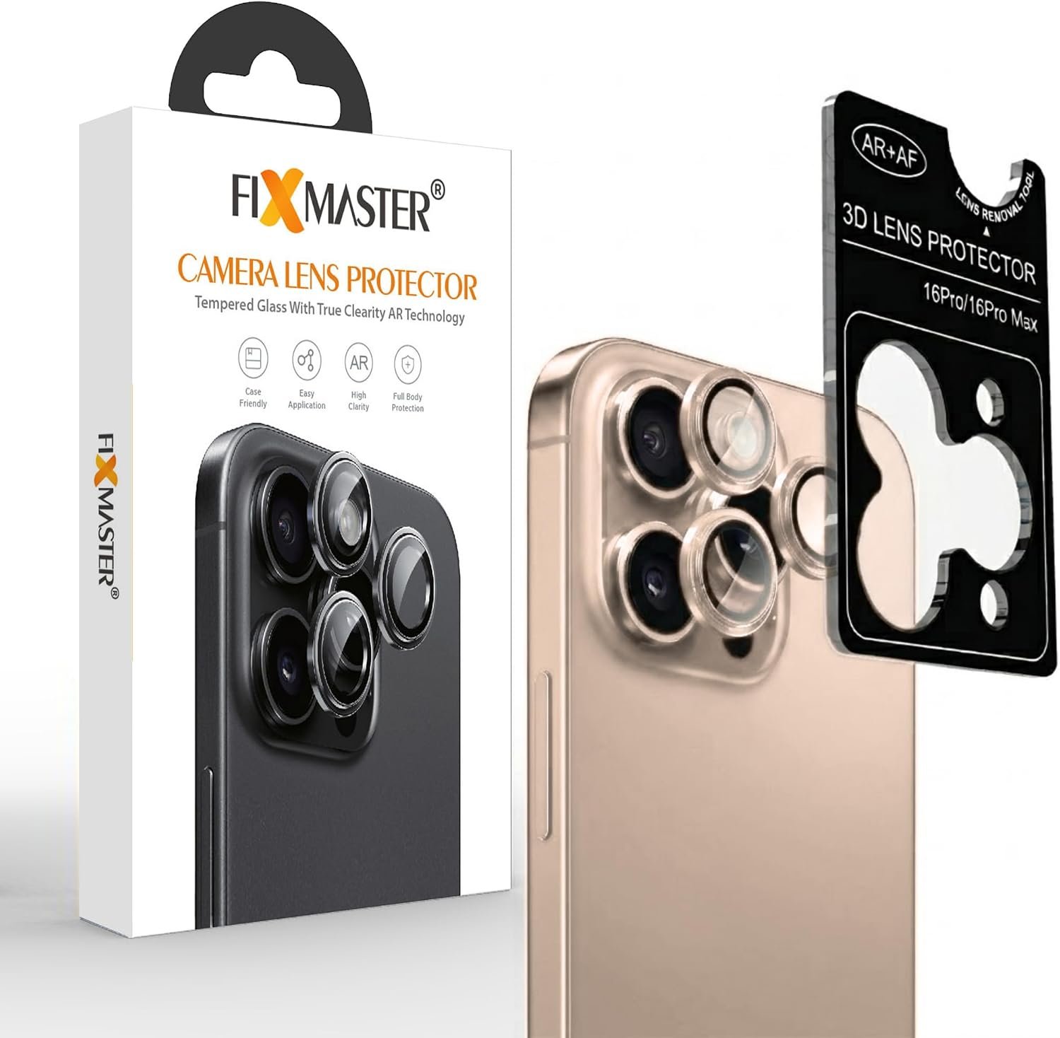 ÇÖL Fixmaster iphone 16 Pro - 16 Pro Max Uyumlu Kamera Lens Koruyucu, Çöl Titanyum, Orijinal Rengiyle Kusursuz Uyum, Darbe Emici, 9H Temperli Cam, Kolay Kurulum, Anti-Reflection Kaplama, Metal Çerçeve - Görsel 1