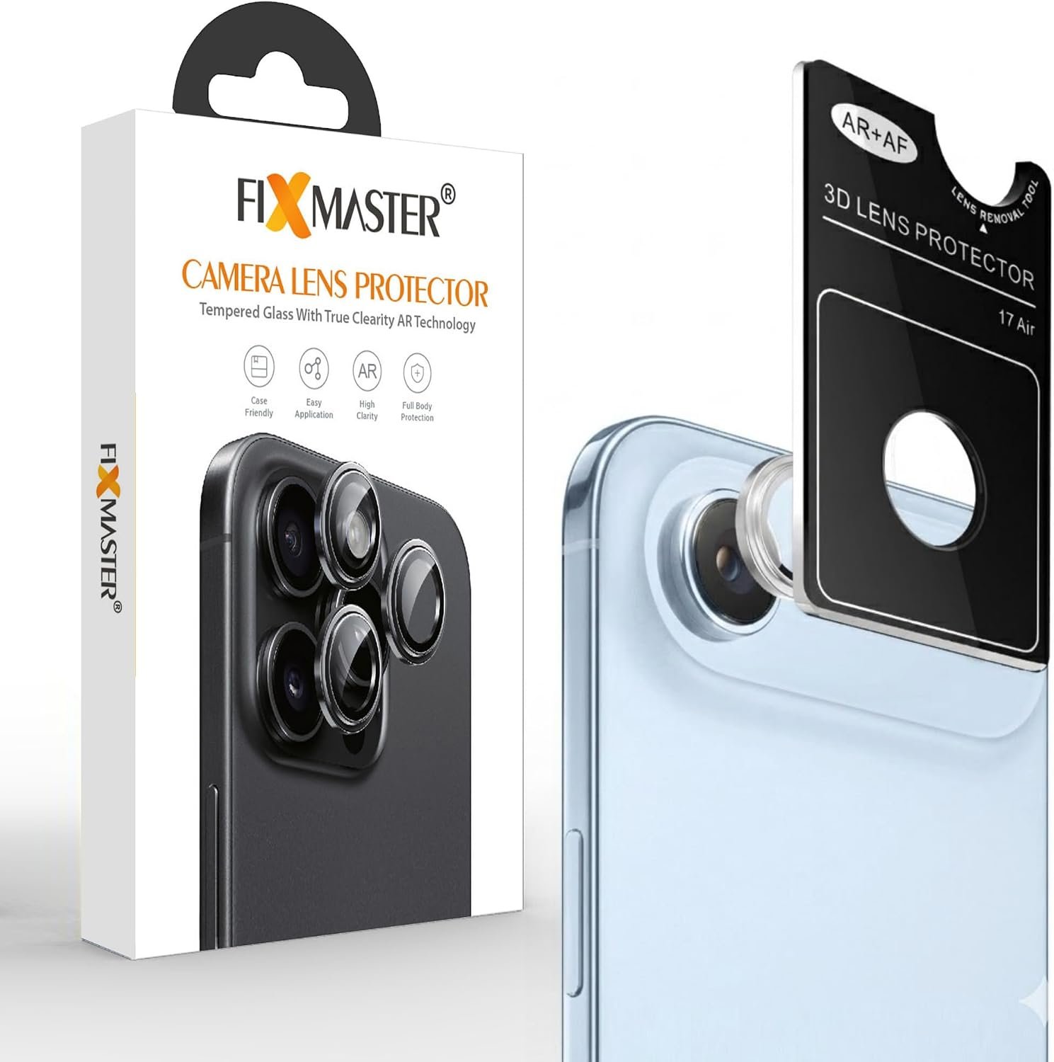 GÖK MAVİSİ Fixmaster iphone 17 Air Uyumlu Kamera Lens Koruyucu, Gök Mavisi, Orijinal Rengiyle Kusursuz Uyum, Darbe Emici, 9H Temperli Cam, Kolay Kurulum, Anti-Reflection Kaplama, Metal Çerçeve (Kopya) - Görsel 1