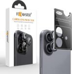 Fixmaster iphone 17 Uyumlu Kamera Lens Koruyucu, Siyah, Orijinal Rengiyle Kusursuz Uyum, Darbe Emici, 9H Temperli Cam, Kolay Kurulum, Anti-Reflection Kaplama, Metal Çerçeve